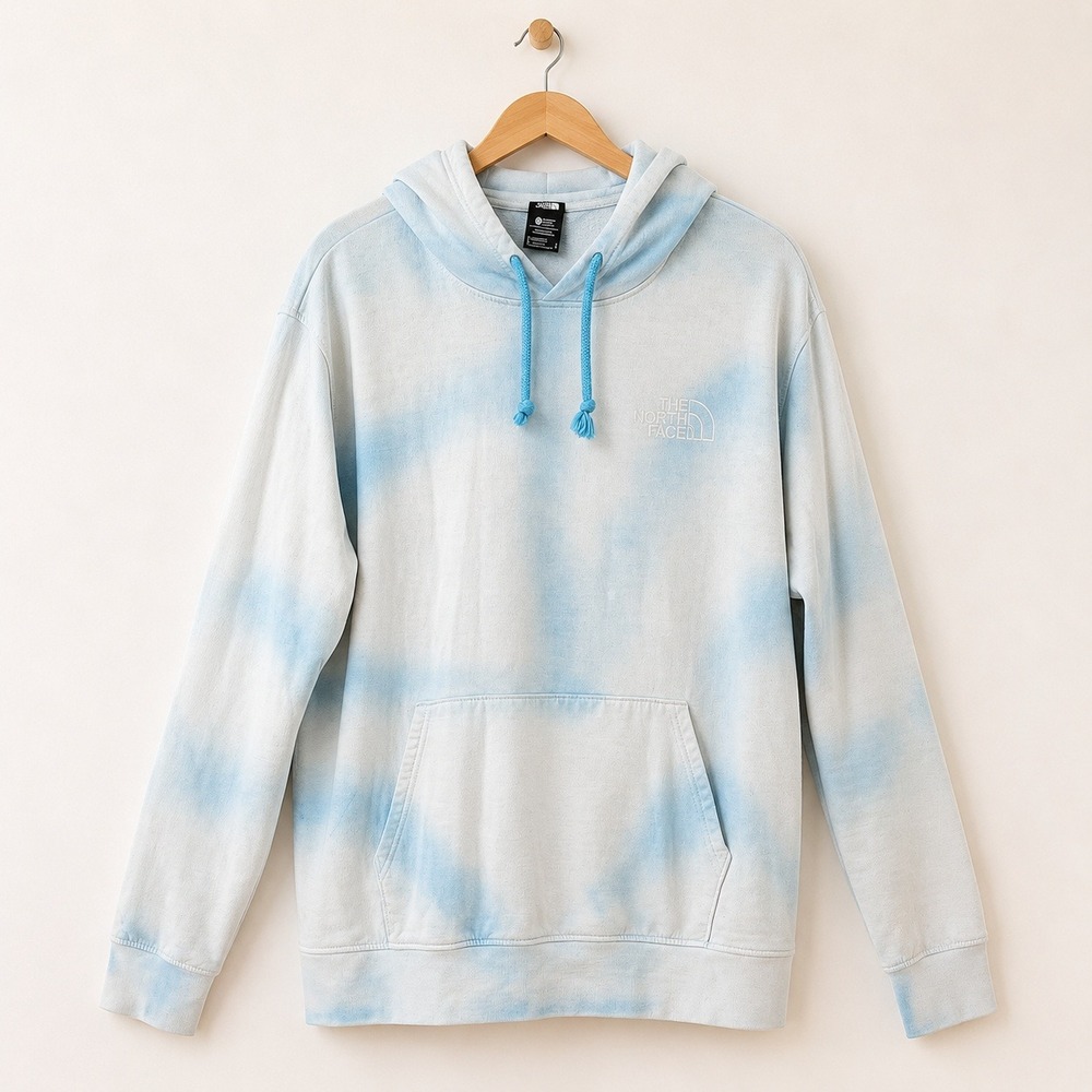 The North Face Gorpcore Hoodie Men Large Tie Dye Blue Outdoor Y2K Streetwear